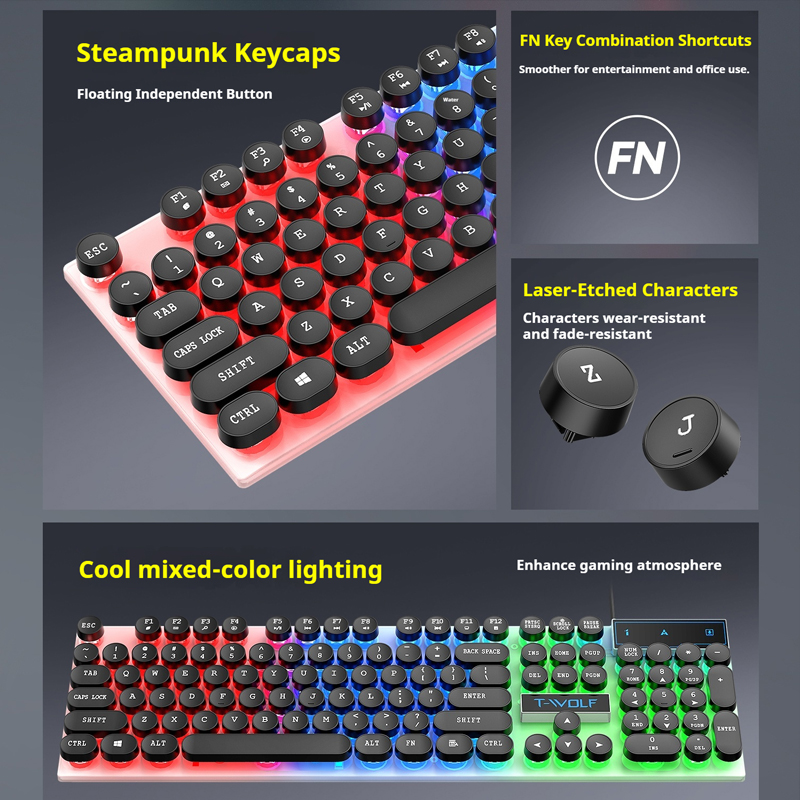 T11 T-WOLF Gaming Keyboard 104 - огляд і ціна Pc Gaming Fullset